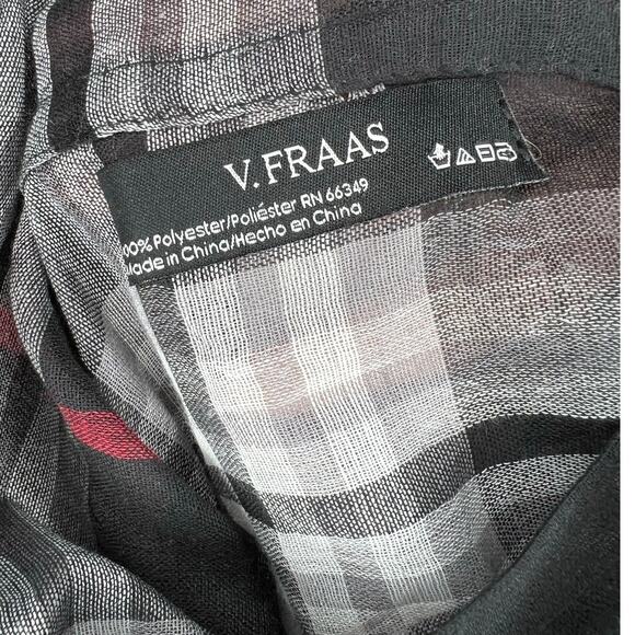 V.Fraas black/white/red plaid infinity scarf - Picture 4 of 4